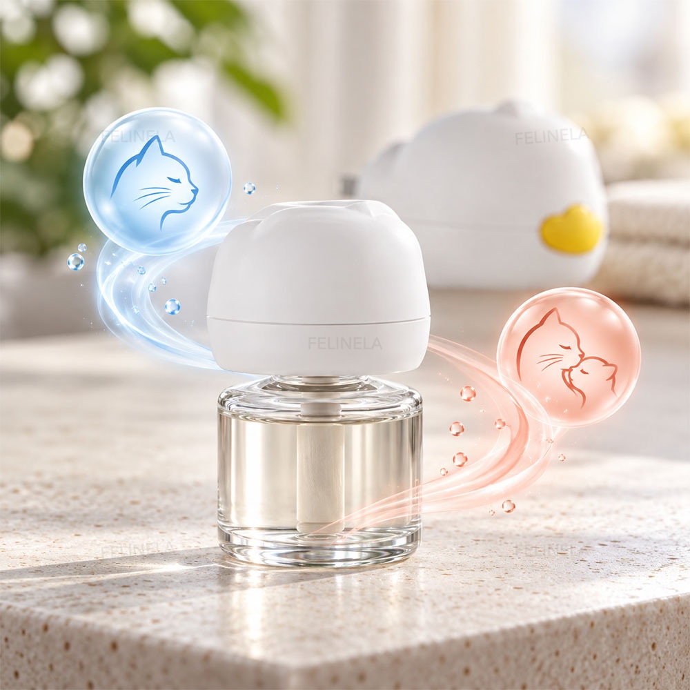 Nachfüllflakon mit Symbolen für Gesichtspheromone und mütterliche Pheromone